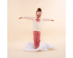 Charlie Choe velours meisjes pyjama - Warme winter kinder pyjama -off white - 92 - 92 - 92 - 92 - 92 - 92 - 92 - 92