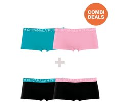 Chicamala Meisjes Boxershorts - 4 Pack - Maat 134/140 - Meisjes Onderbroeken