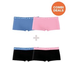 Chicamala Meisjes Boxershorts - 4 Pack - Maat 158/164 - Meisjes Onderbroeken