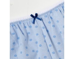 Little Label - meisjes pyjama kort - blauw stippen - bio katoen - 6Y/110-116