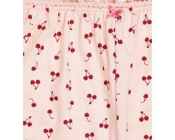 Little Label - meisjes pyjama kort - roze kersjes - 110-116 / 6Y - extra zachte bio-katoen