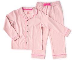 Little Label - meisjes pyjama - roze - 10Y/134-140 - Zachte BIO Katoen