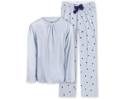 Little Label - meisjes pyjama-set lichtblauwe hartjes 14Y/158-164 - Zachte BIO Katoen