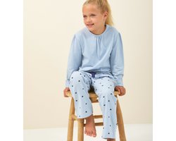 Little Label - meisjes pyjama-set lichtblauwe hartjes 16Y/170-176 - Zachte BIO Katoen