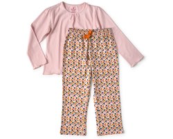 Little Label - meisjes pyjama set - roze bladeren - 14Y/158-164 - Zachte BIO Katoen