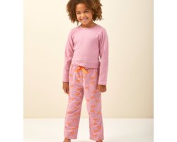 Little Label - meisjes pyjama-set roze strikjes 12Y/146-152 - Zachte BIO Katoen