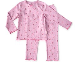 Little Label - pyjama baby meisjes - roze maan sterren - 18M/86 - Zachte BIO Katoen