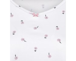 Little Label - zomer nachthemd meisjes - wit bloemetjes - 170-176 / 16Y - extra zachte bio-katoen