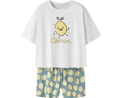 Name it kinder-meisjes shortama katoen - Lemon - 152 - Blauw