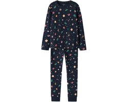 Name it kinder pyjama - Christmas - katoen - Grijze katoenen pyjama voor jongens en meisjes - 158 - Rood