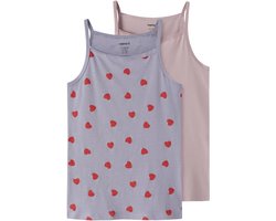 NAME IT - NKFSTRAP TOP 2P LAVENDER HEARTS NOOS - Meisjes - Onderhemden