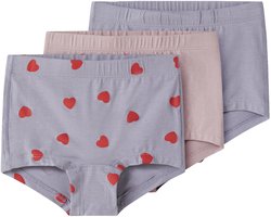 NAME IT - NMFTIGHTS 3P LAVENDER HEARTS NOOS - Meisjes - Onderbroeken