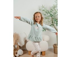 Noukie's - Pyjama - 2 delig - Velour - Groen met roze - 3 jaar 98