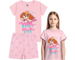 Paw Patrol Skye KATOENEN, roze TWEEDELIG pyjama VOOR DE ZOMER met korte mouwen 100% KATOEN