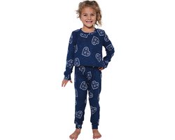 Rebelle Pyjama - Aspen Ski - Soft Touch Fleece - Hartjes - Blauw - Maat 104