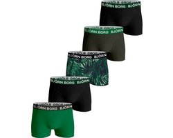 Björn Borg Cotton Stretch Jongens Boxershort - 5 stuks - Groen/Zwart/Jungle - Jongens Onderbroek - Maat 170
