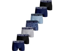 Björn Borg Cotton Stretch Jongens Boxershort - 7 stuks - Grijs/Blauw/Zwart - Jongens Onderbroek - Maat 146-152