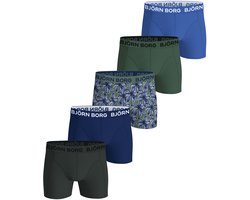 Björn Borg jongens cotton stretch 5P boxers basic flowers blauw & groen