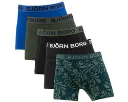 Björn Borg jongens cotton stretch 5P boxers basic leafs multi III