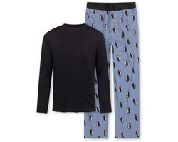 Little Label - jongens pyjama-set blauw pinguïn 14Y/158-164 - Zachte BIO Katoen
