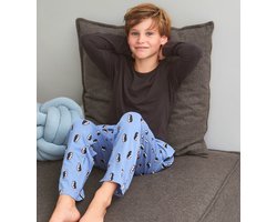 Little Label - jongens pyjama-set blauw pinguïn 16Y/170-176 - Zachte BIO Katoen