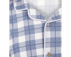 Little Label - klassieke jongens pyjama grote blauwe ruit 4Y/98-104 - Zachte BIO Katoen