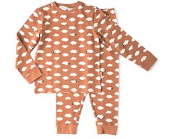 Little Label - pyjama baby jongens - bruin schaapjes - 18M/86 - Zachte BIO Katoen