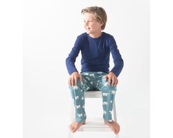 Little Label Pyjama Jongens - Maat 170-176 - Blauw, Wit - Zachte BIO Katoen