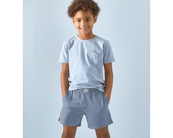 Little Label - zomer pyjama jongens - blauw- bio katoen - 16Y/170-176