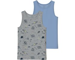 NAME IT - NKMTANK TOP 2P GREY SPACE NOOS - Jongens - Onderhemden