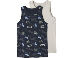 NAME IT - NKMTANK TOP 2P NAVY GAMER NOOS - Jongens - Onderhemden
