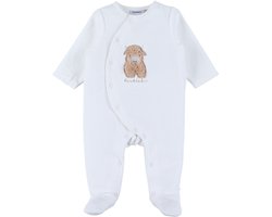 Noukie's F&O Pyjama Met Borduursel - 00 Mnd - Velours - Wit