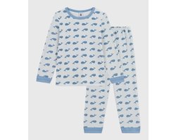 Petit Bateau Fluwelen kinderpyjama met walvisjesprint