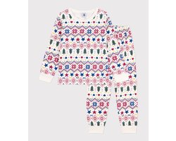 Petit Bateau Kinderpyjama van fleece met kerstprint