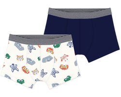 Petit Bateau Setje met katoenen boxershorts met maskertjesprint voor kinderen Jongens Onderbroek - Blauw + Wit/Meerkleurig