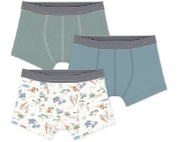 Petit Bateau Setje van katoenen boxershorts met savanneprint voor kinderen Jongens Onderbroek - Groen + Groen/Wit + Wit/Blauw/Meerkleurig