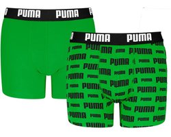 PUMA jongens 2P boxers logo print groen