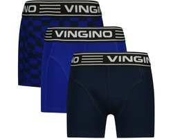 Vingino WO25 Check 3-pack Kinder Onderbroek - Web blue