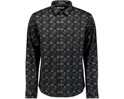 Allover geprint hemd in reliëfmateriaal