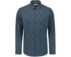 Allover geprint stretch hemd in ruitdessin