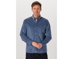 Anerkjendt Akleif Solid Cord Shirt - met lange mouwen - Heren Blauw - Maat XL