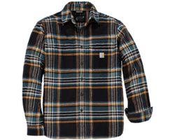 Carhartt Flannel Long-Sleeve Plaid Shirt 107010 Black-XL