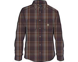 Carhartt Flannel Long-Sleeve Plaid Shirt 107010 Dark Sepia-L