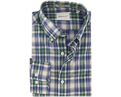 Casual overhemd Gant Regular Fit blauw groen geruit