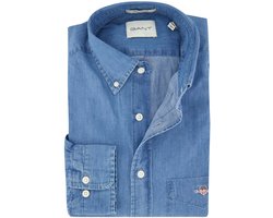 Casual overhemd Gant Regular Fit blauw katoen