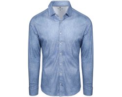 Desoto Overhemd Blue Bleached Denim - Maat L - Heren - Overhemden Casual