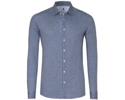 Desoto Overhemd Casual Kent 1 1 93128 3 554 Navy Blue White Stripes Mannen Maat - L