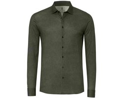 Desoto Overhemd Twill Groen - Maat XXL - Heren - Overhemden Casual
