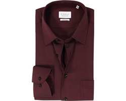 ETERNA modern fit overhemd - natte - diep donkerrood - Strijkvrij - Boordmaat: 41