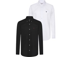 Felix Hardy 2 Pack - Multipack Overhemd - Overhemden - 97% Katoen Heren Wit-Zwart - M